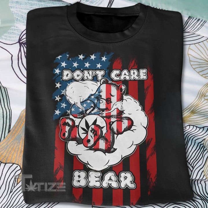 Weed bear American Flag independence 4th july Graphic Unisex T Shirt, Sweatshirt, Hoodie Size S - 5XL