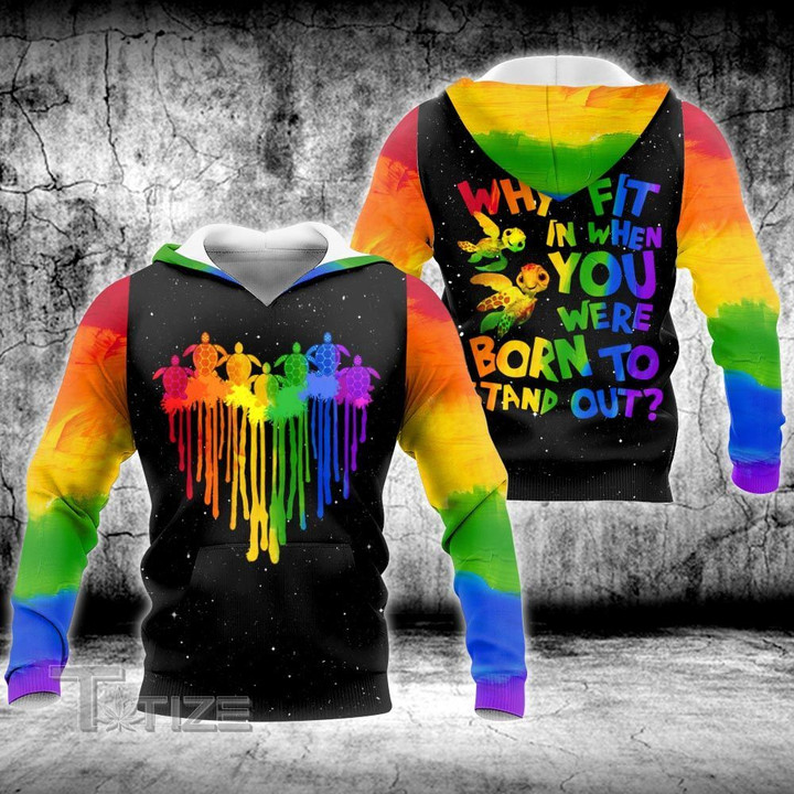 Heart turtle LGBT Pride 3D All Over Printed Shirt, Sweatshirt, Hoodie, Bomber Jacket Size S - 5XL