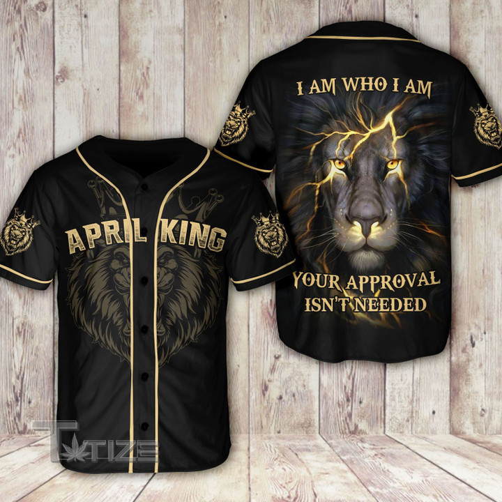 Lion i am who i am king apr Baseball Shirt