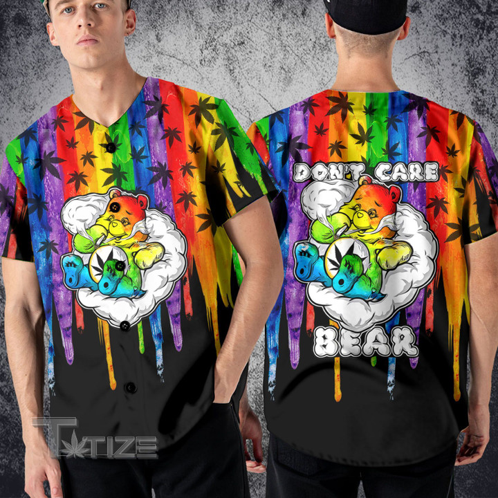 Weed LGBT Bear Baseball Shirt