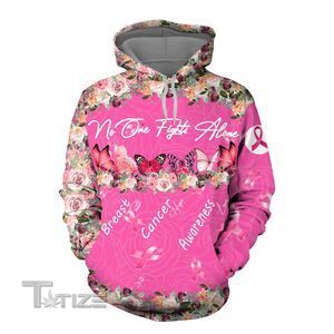 No One Fights Alone Breast Cancer Awareness 3D All Over Printed Shirt, Sweatshirt, Hoodie, Bomber Jacket Size S - 5XL