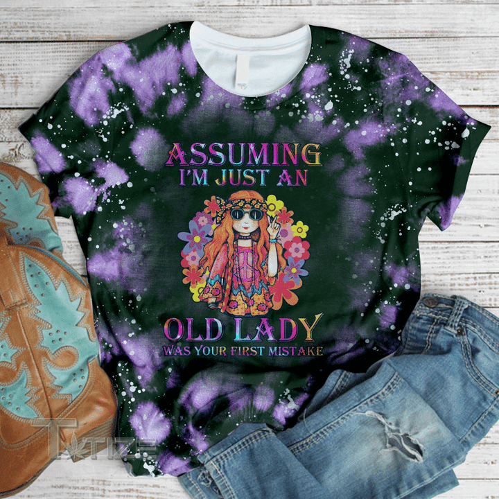 Hippie Assuming i'm just an old lady 3D All Over Printed Shirt, Sweatshirt, Hoodie, Bomber Jacket Size S - 5XL