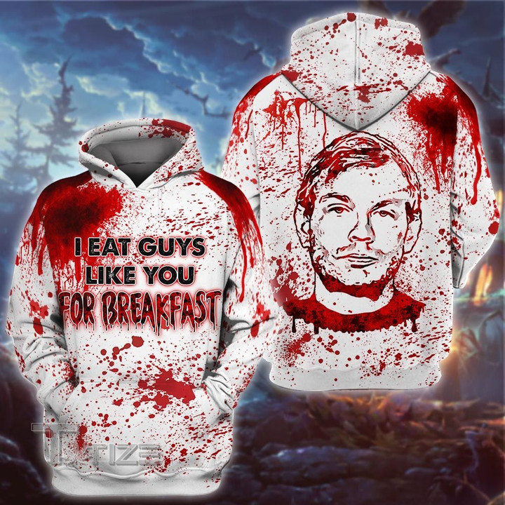 Halloween Jeffrey Dahmer Serial Killer I Eat Guys Like You For Breakfast 3D All Over Printed Shirt, Sweatshirt, Hoodie, Bomber Jacket Size S - 5XL