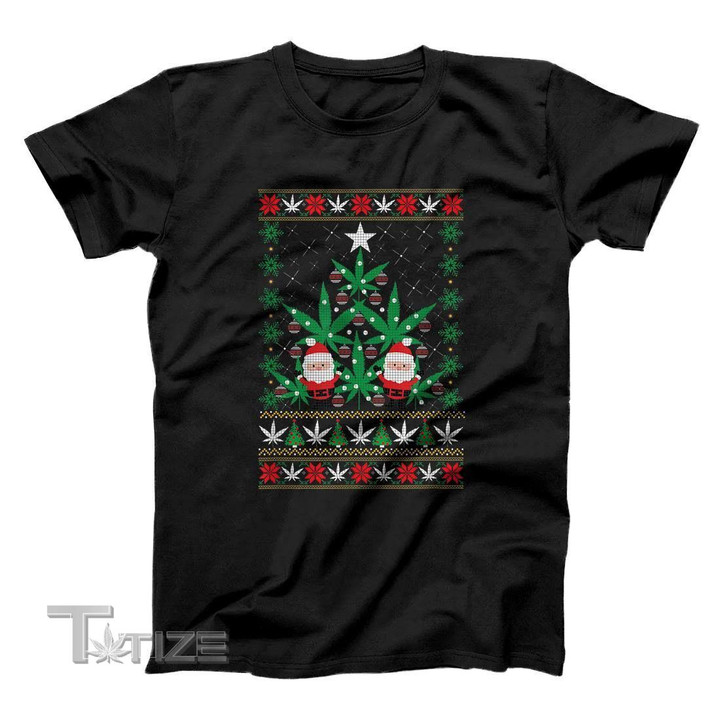 Marijuana Ugly Christmas Santa Holiday Blunt Weed Joint Graphic Unisex T Shirt, Sweatshirt, Hoodie Size S - 5XL