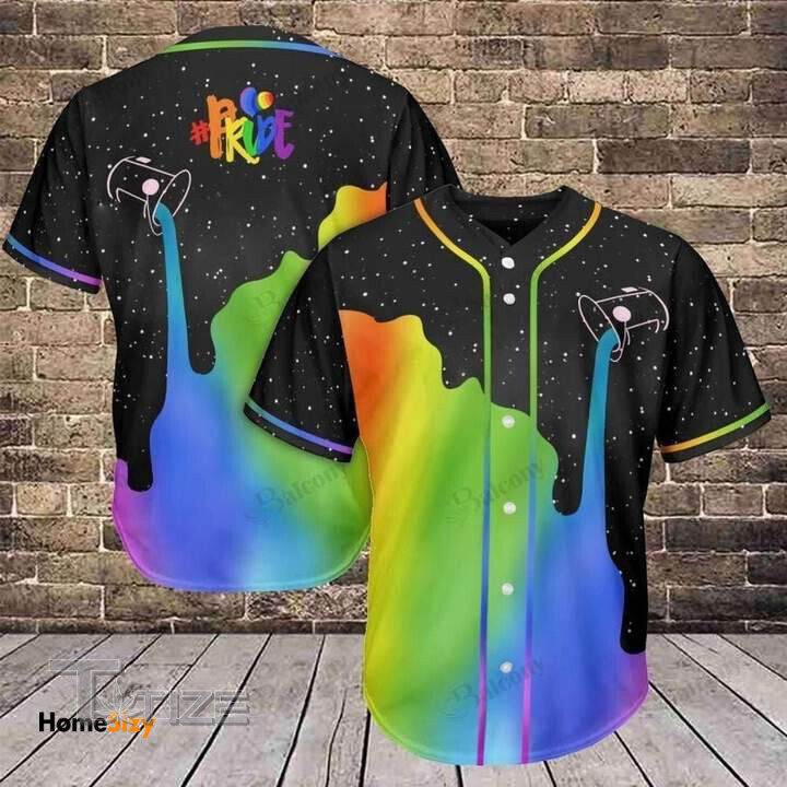 Melting Color Pride Support LGBT Baseball Tee Jersey Shirt Printed 3D Baseball Shirt
