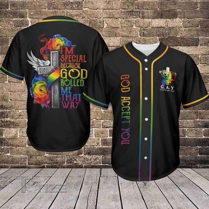 Baseball Tee LGBT - God Accept You Baseball Jersey 358 Baseball Shirt