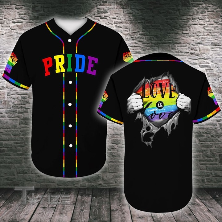 LGBT Love Is Love Baseball Tee Jersey Shirt Baseball Shirt