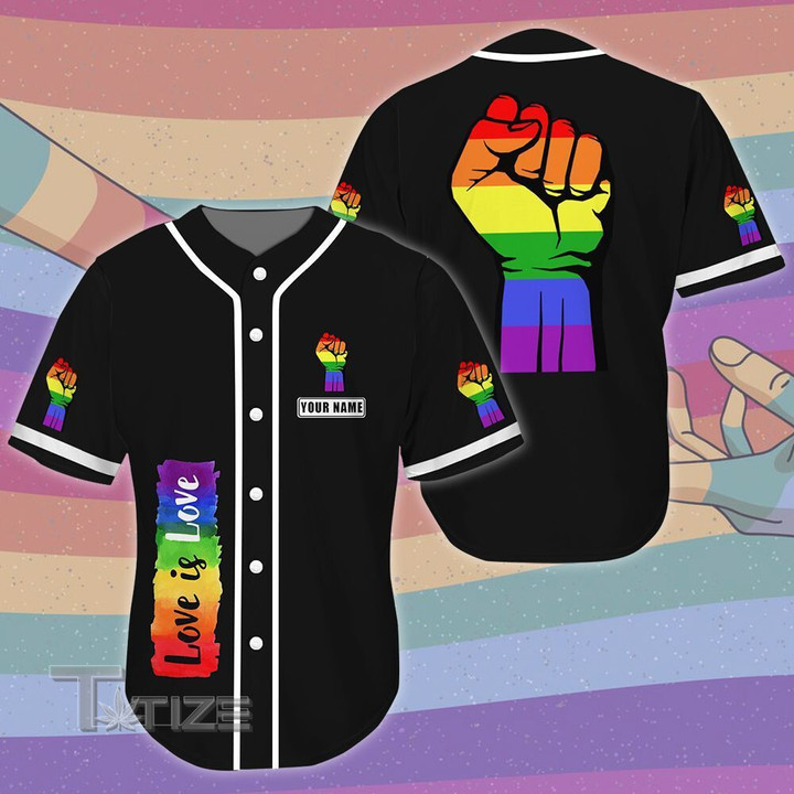 LGBT Hand Up Baseball Tee Jersey Shirt Baseball Shirt