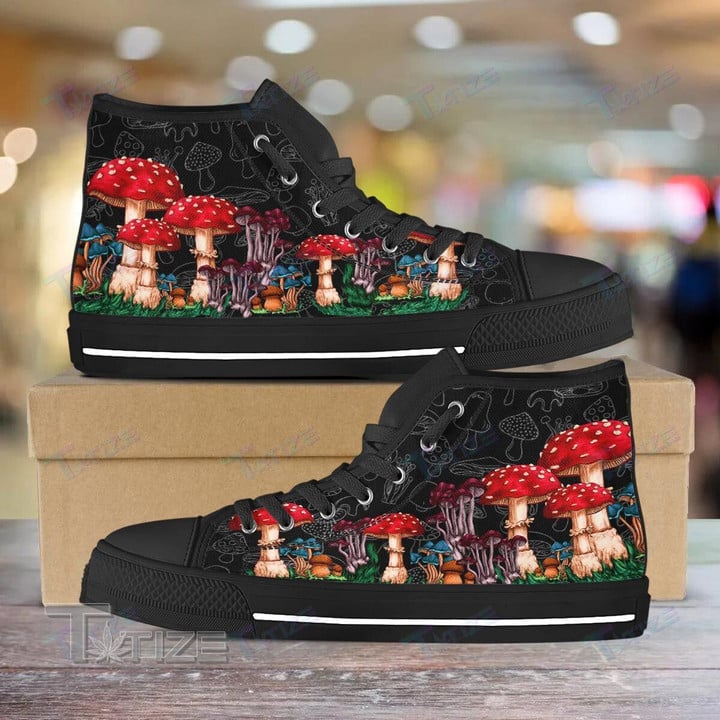 Psychedelic Mushroom Unisex High Top Canvas Shoes