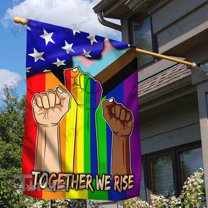 LGBT Pride Together We Rise Flag Garden Flag, House Flag