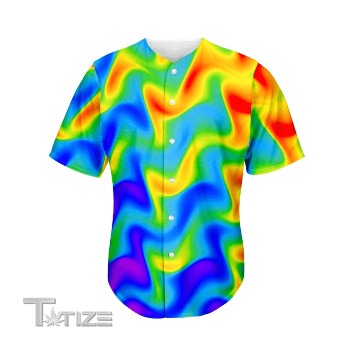 Rainbow Psychedelic Trippy Baseball Shirt