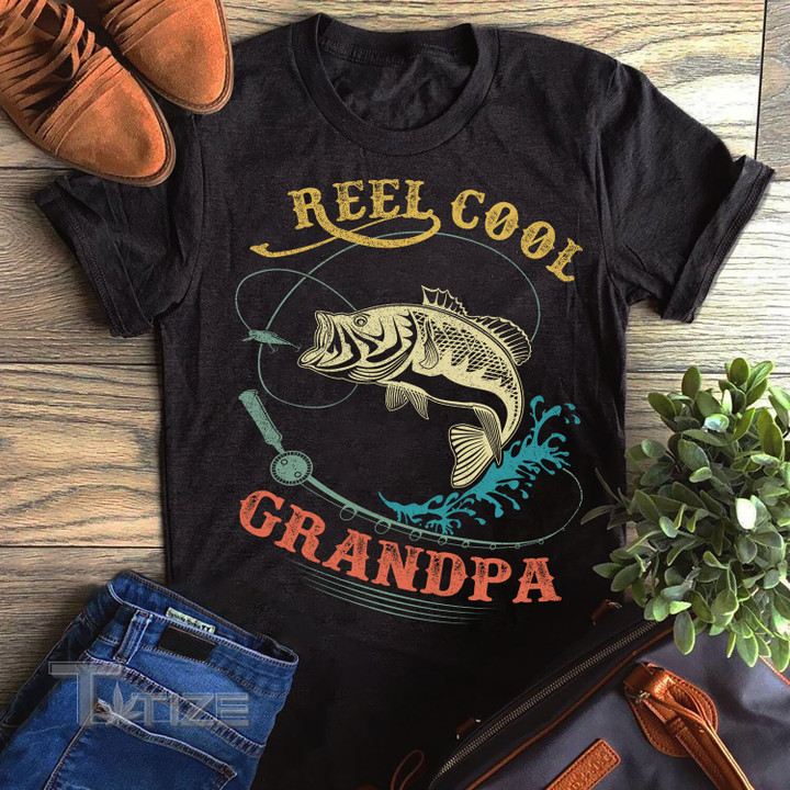 Mens Fathers Day  Fishing  Reel Cool Grandpa  Graphic Unisex T Shirt, Sweatshirt, Hoodie Size S - 5XL