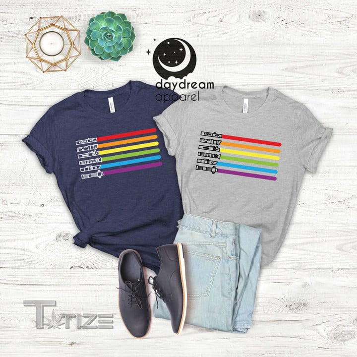 Lightsaber Swords T-shirt, LGBT Shirt, Pride Shirt, Rainbow Pride Graphic Unisex T Shirt, Sweatshirt, Hoodie Size S - 5XL