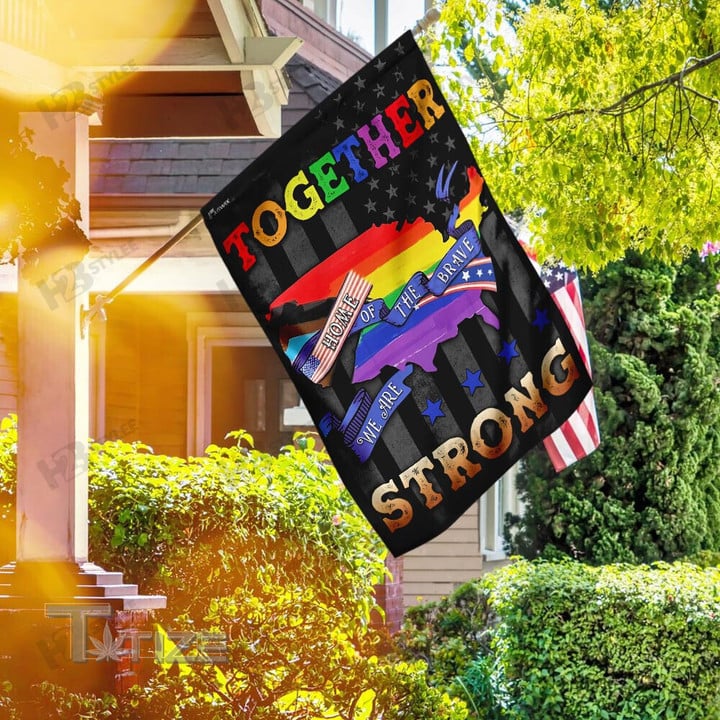 Home Of The Brave LGBT Flag Garden Flag, House Flag