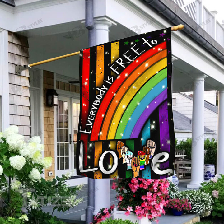 LGBT Flag Everybody Is Free To Love Garden Flag, House Flag