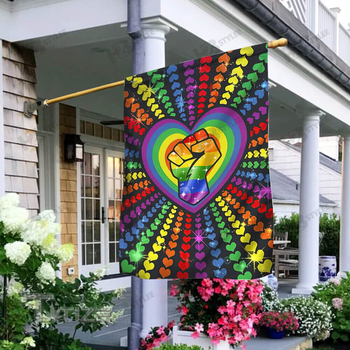 LGBT Flag Rainbow Hearts Prime Garden Flag, House Flag