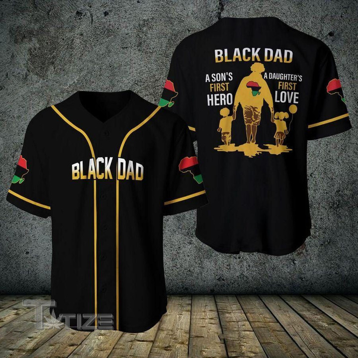 Black Dad Baseball Jersey Baseball Shirt