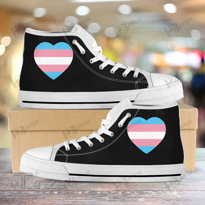 Lgbt Pride Trans Flag Pride Rainbow LGBT Unisex High Top Canvas Shoes