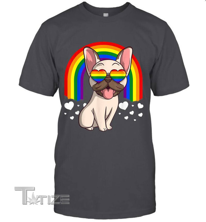 Lgbt Rainbow Frenchie Graphic Unisex T Shirt, Sweatshirt, Hoodie Size S - 5XL