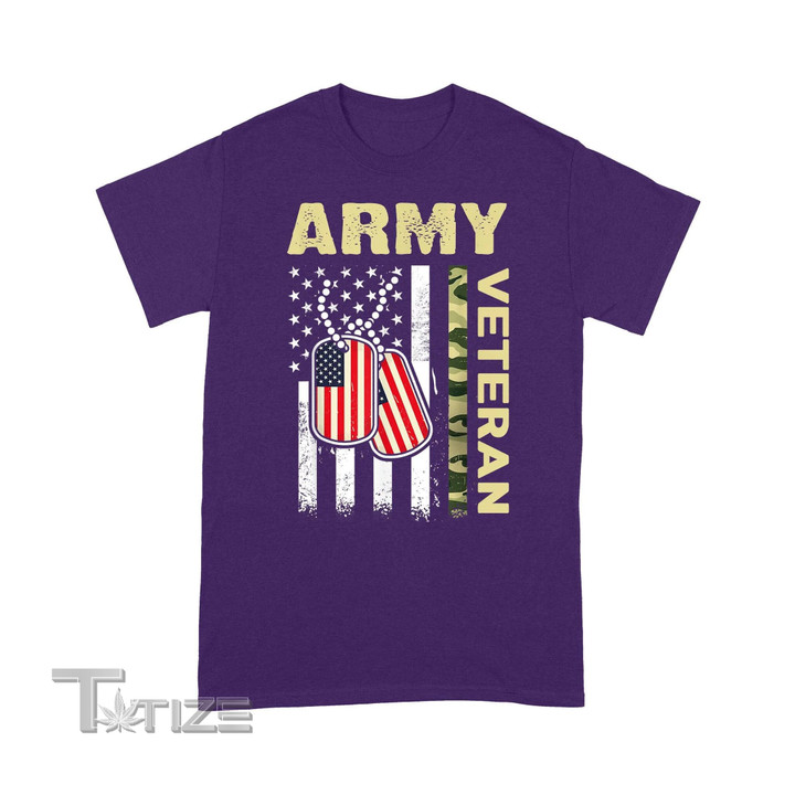 American Flag Shirt Camo Proud US Army Veteran 4th of July Graphic Unisex T Shirt, Sweatshirt, Hoodie Size S - 5XL
