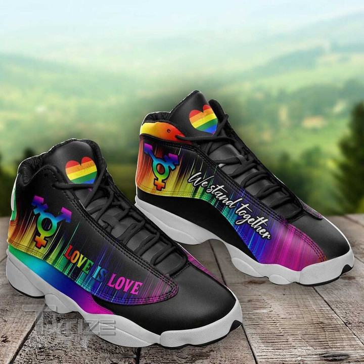 LGBT Love is Love Pride's Month Rainbow Color 13 Sneakers XIII Shoes