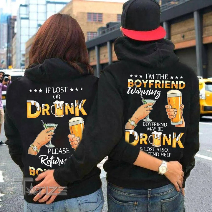 Matching Hoodie for Couples, Couple Shirt, His and Hers Funny Hoodie, Drunk Beer Win Graphic Unisex T Shirt, Sweatshirt, Hoodie Size S - 5XL