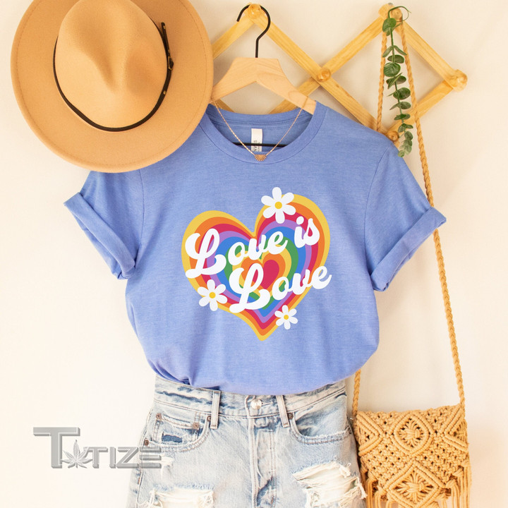 Vintage Style Pride Shirt Love is Love Graphic Unisex T Shirt, Sweatshirt, Hoodie Size S - 5XL