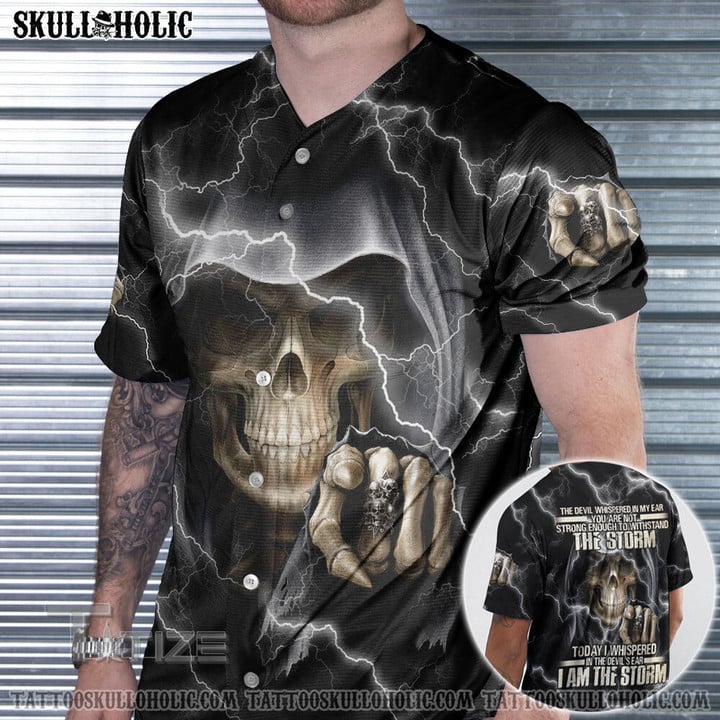 I Am The Storm Reaper Skull Baseball Jersey Baseball Shirt