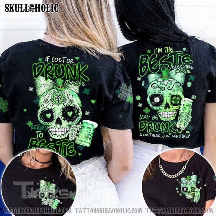 Matching Couple Shirt Skull Couple Drunk 3D All Over Printed Shirt, Sweatshirt, Hoodie, Bomber Jacket Size S - 5XL