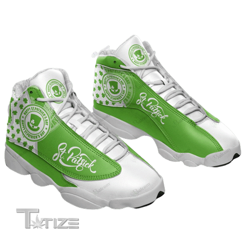 Happy St Patrick's Day Lucky White 13 Sneakers XIII Shoes