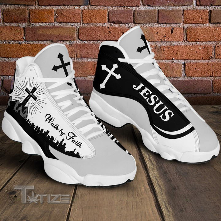 Jesus Walk by Faith B&W 13 Sneakers XIII Shoes