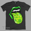 Lip Tongue Weed Pattern Graphic Unisex T Shirt, Sweatshirt, Hoodie Size S – 5XL
