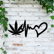 Heartbeat weed peace love Metal Sign