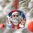 Santa Smoking Weed Stoner Cannabis Marijuana Wooden/Acrylic Ornament