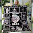 Weed dont care bear hologram Premium Quilt Blanket Size Throw, Twin, Queen, King, Super King
