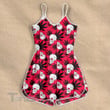 Skull weed leaf red Rompers For Women