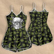 Skull weed leaf Rompers For Women