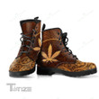 Leather weed leaf Leather Boots