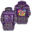Autism Awareness Ugly Sweater 3D All Over Printed Shirt, Sweatshirt, Hoodie, Bomber Jacket Size S - 5XL