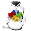 Autism 3D 3D All Over Printed Shirt, Sweatshirt, Hoodie, Bomber Jacket Size S - 5XL