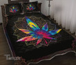 Weed Mandala Pattern Gradient Color Weed Quilt Bedding Set