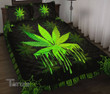 Weed Dripping Weed Leaf And Mandala Flower Pattern Quilt Bedding Set