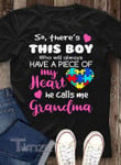 There's This Boy Who Will Always Have A Piece Of My Heart Autism Graphic Unisex T Shirt, Sweatshirt, Hoodie Size S - 5XL