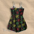 Weed I'm Not Perfect But I'm Dope As F Rasta Color Rompers For Women
