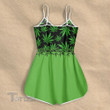 Weed Leaf Green Pattern Rompers For Women