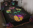 Mushrooms Hippie Peace Symbol Quilt Bedding Set