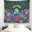 Weed mushroom psychedelic color Tapestry