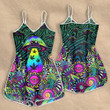 Weed Mushroom Psychedelic Color Rompers For Women