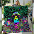 Weed mushroom psychedelic color Premium Quilt Blanket Size Throw, Twin, Queen, King, Super King