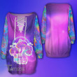 Mushroom psychedelic make love not war Lace-Up Sweatshirt